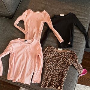 Old Navy Kids Long Sleeve Tees - Pink, Black, Leopard